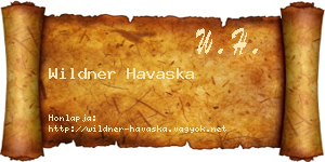 Wildner Havaska névjegykártya